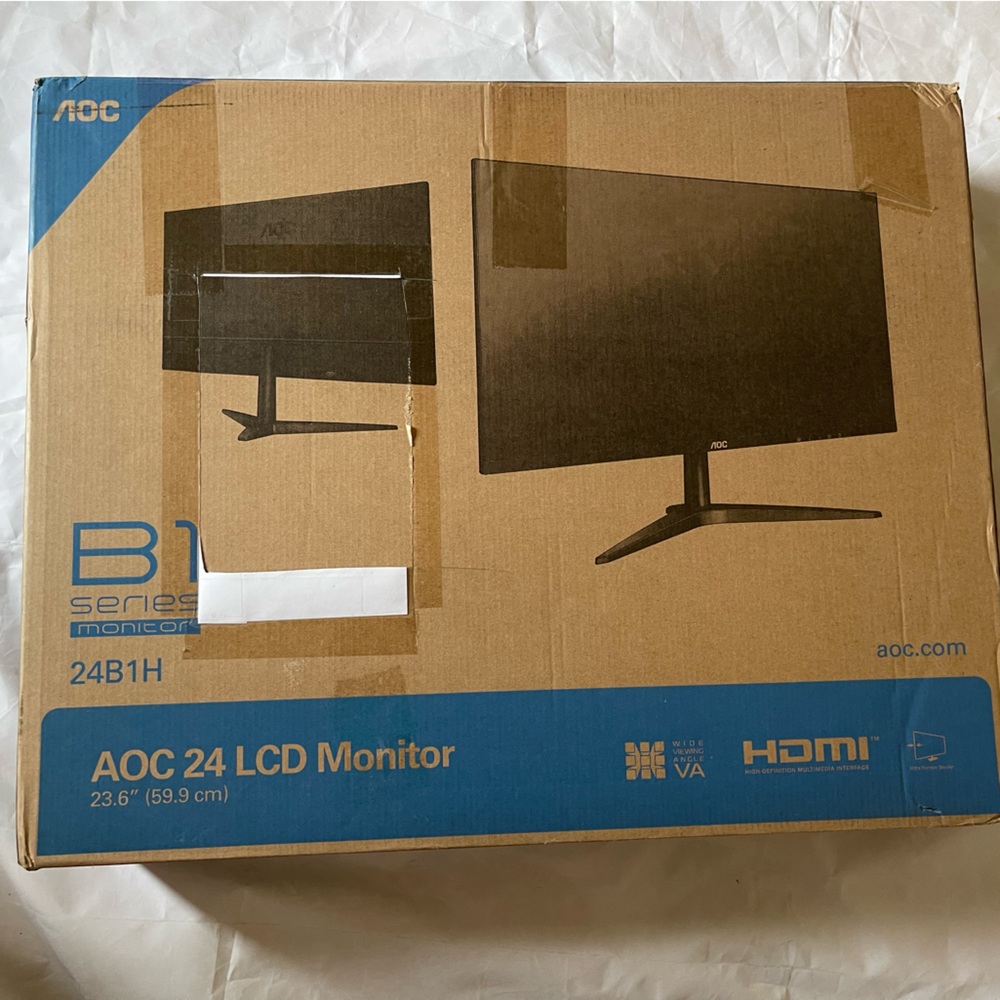 AOC 24 B1H 24 LCD Monitor Black Open Box. HDMI